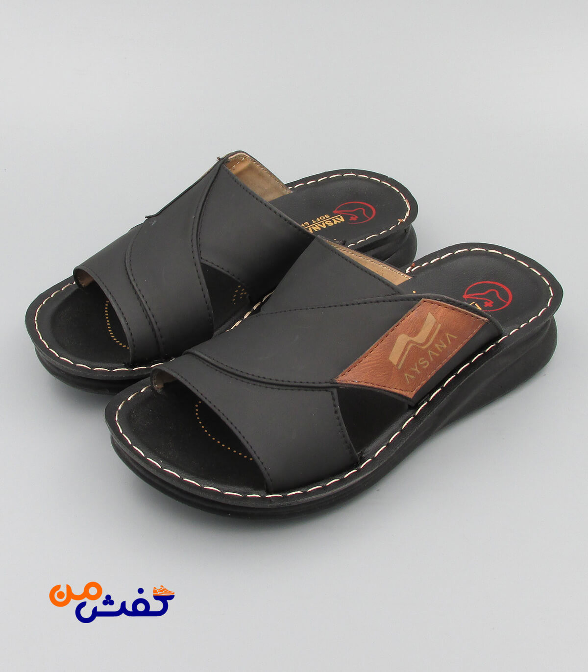 صندل طبی مردانه آیسانا مدل 4053 رنگ مشکی کد 1121