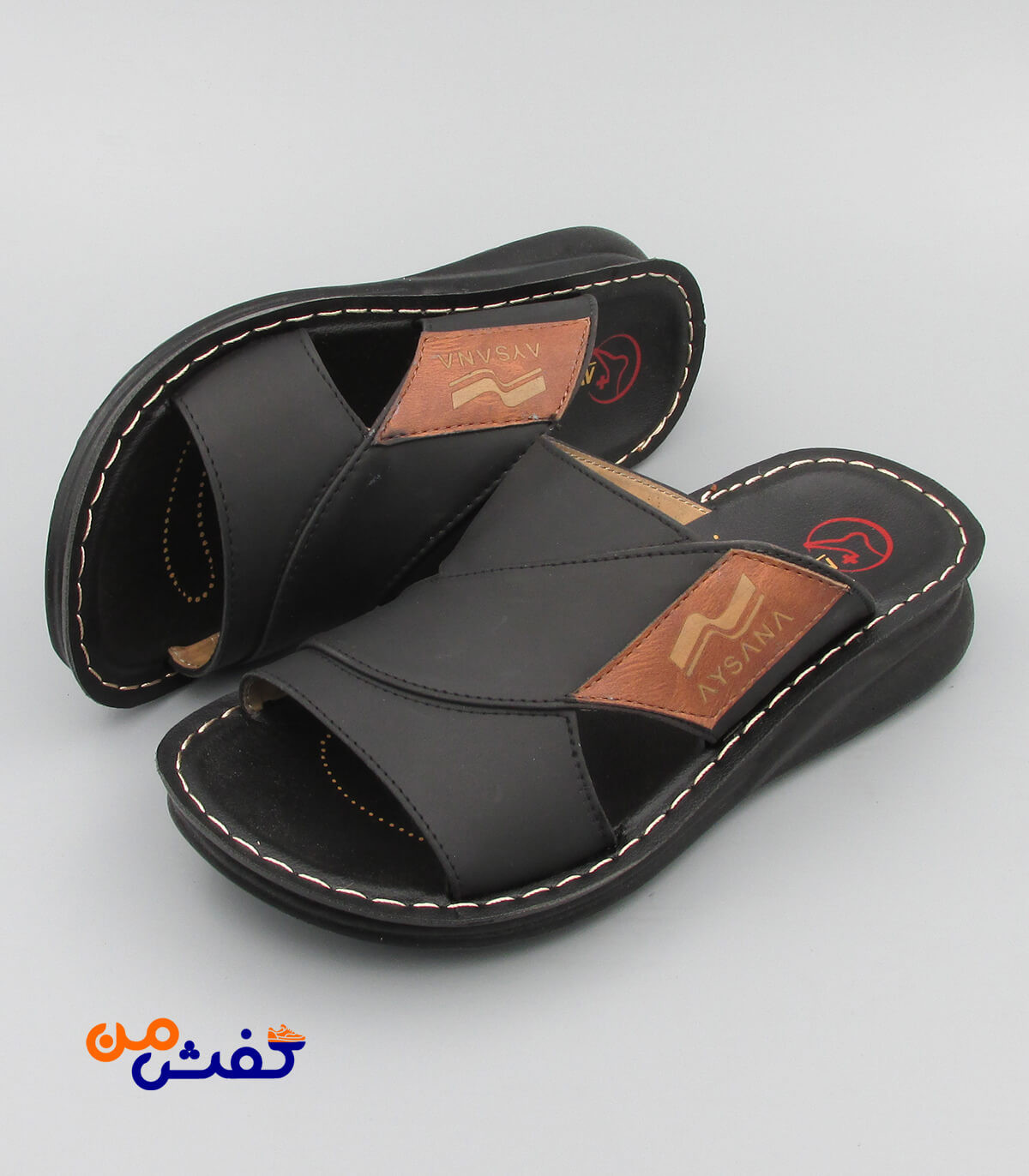 صندل طبی مردانه آیسانا مدل 4053 رنگ مشکی کد 1121