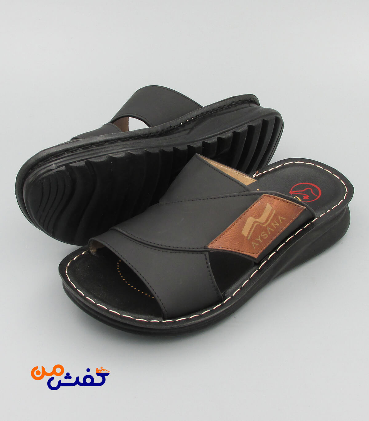 صندل طبی مردانه آیسانا مدل 4053 رنگ مشکی کد 1121