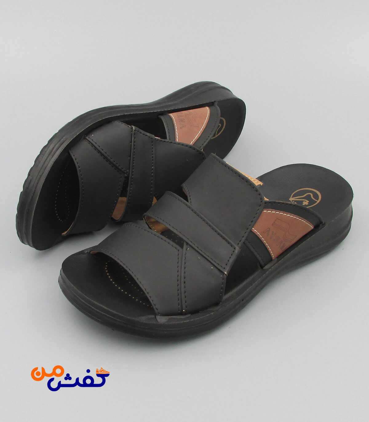 صندل طبی مردانه آیسانا مدل 4033 رنگ مشکی کد 1123