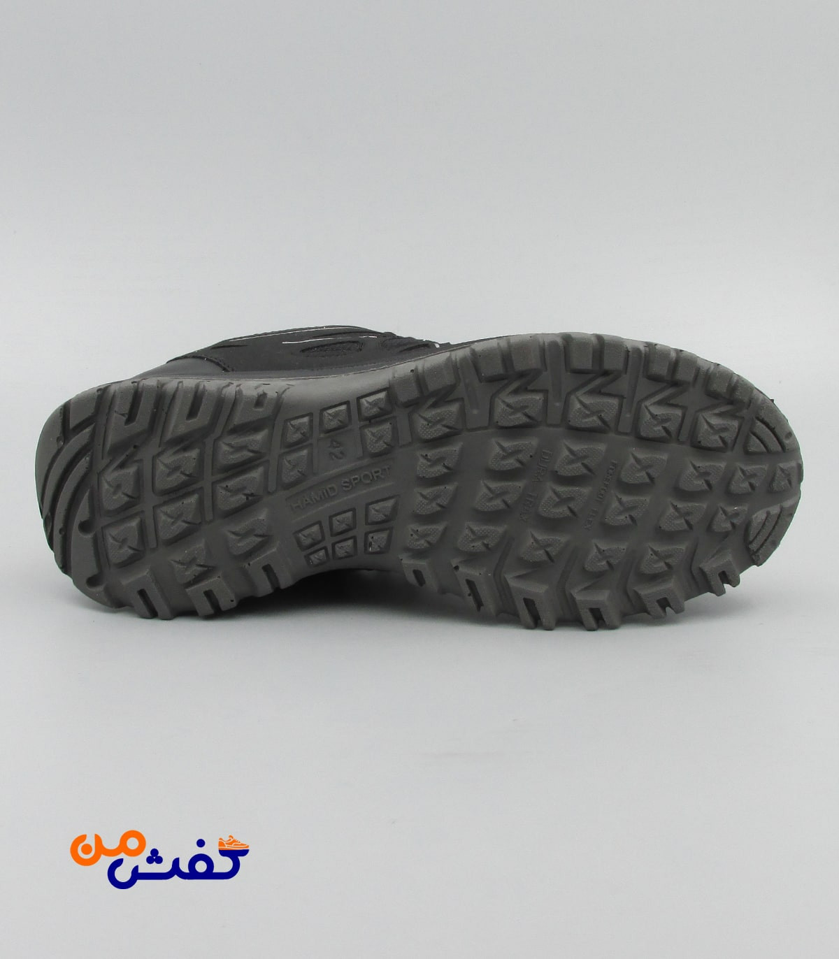 کفش اسپرت مردانه حمید اسپرت مدل سالومون رنگ مشکی طوسی کد 1143