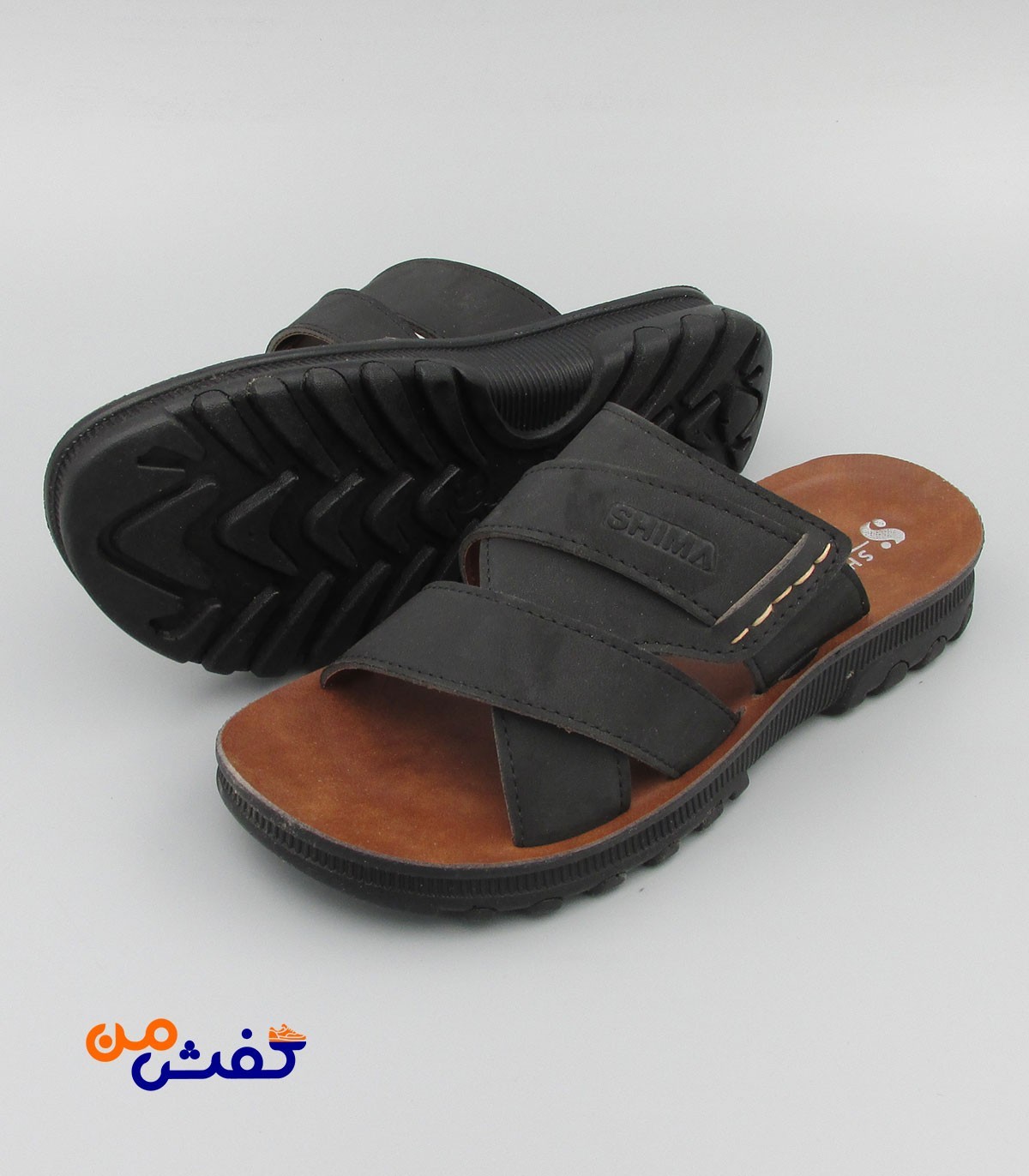 صندل طبی مردانه شیما مدل شهاب رنگ مشکی کد 1088
