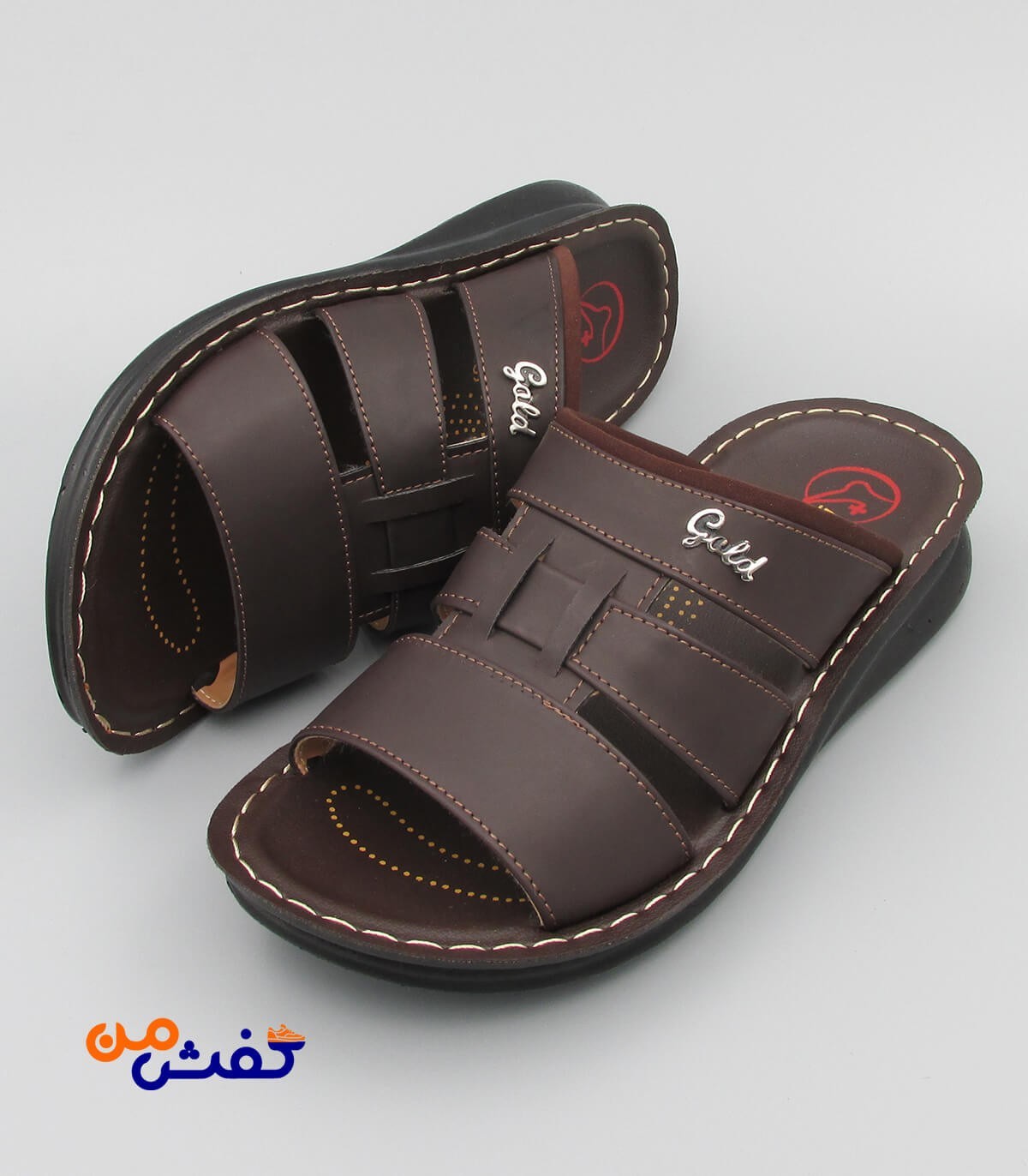 صندل طبی مردانه آیسانا مدل 4050 رنگ قهوه ای تیره کد 1222