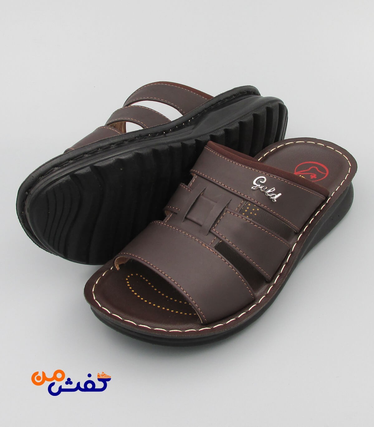 صندل طبی مردانه آیسانا مدل 4050 رنگ قهوه ای تیره کد 1222