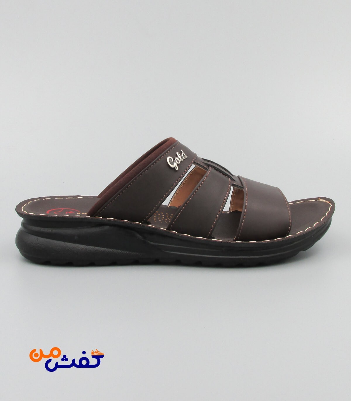 صندل طبی مردانه آیسانا مدل 4050 رنگ قهوه ای تیره کد 1222