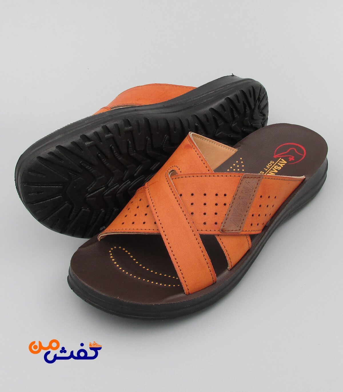 صندل طبی مردانه آیسانا مدل 4031 رنگ قهوه ای روشن کد 1223