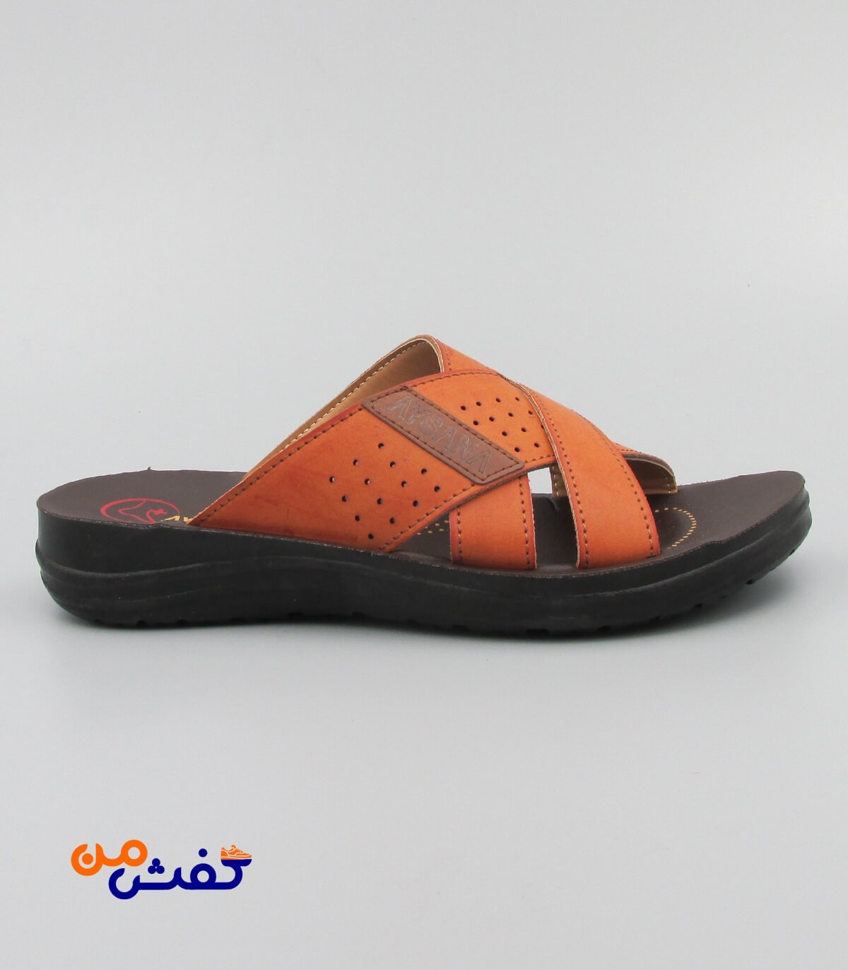 صندل طبی مردانه آیسانا مدل 4031 رنگ قهوه ای روشن کد 1223