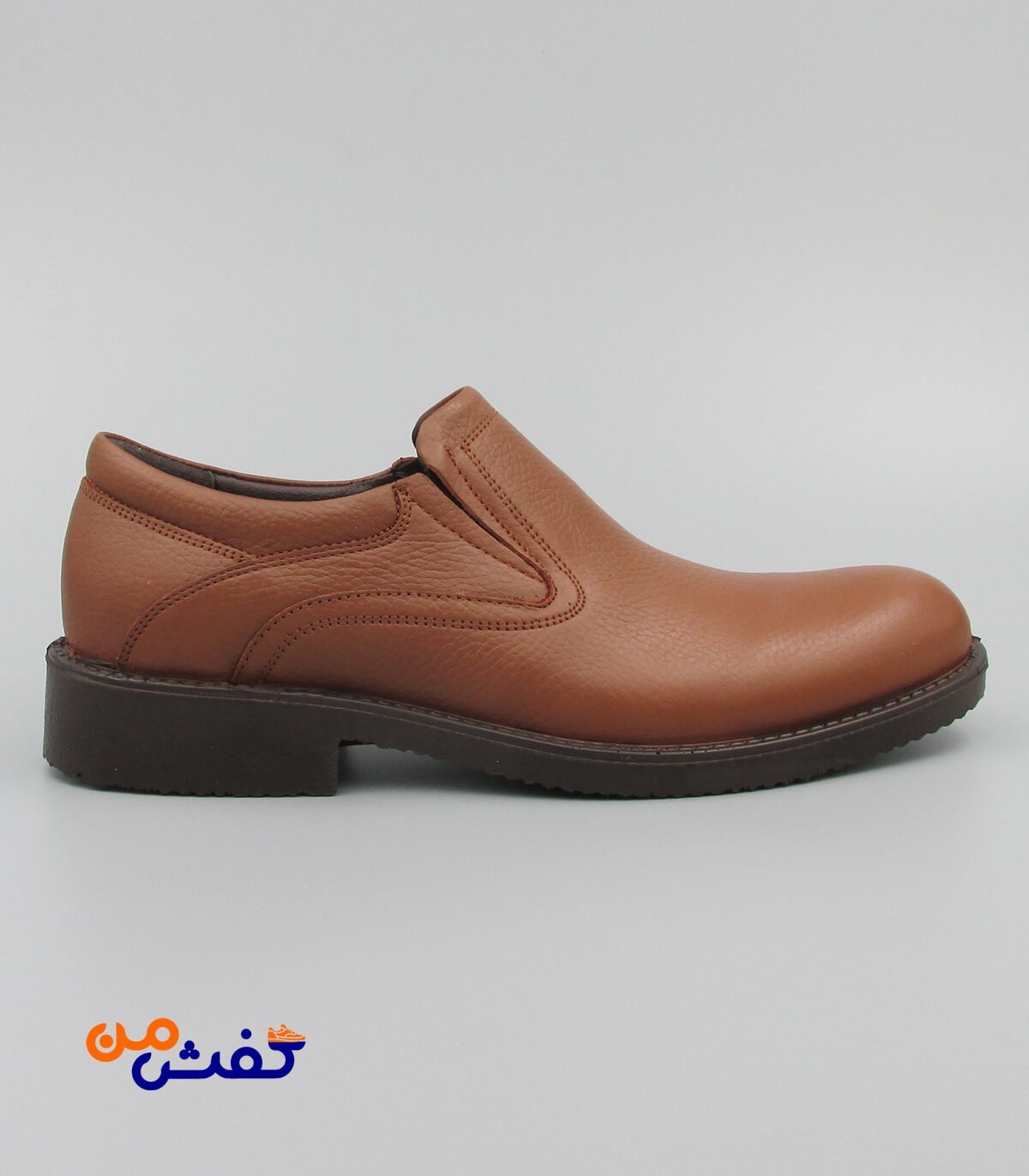 کفش رسمی مردانه فرزین مدل فیگو کشی رنگ قهوه ای کد 1236