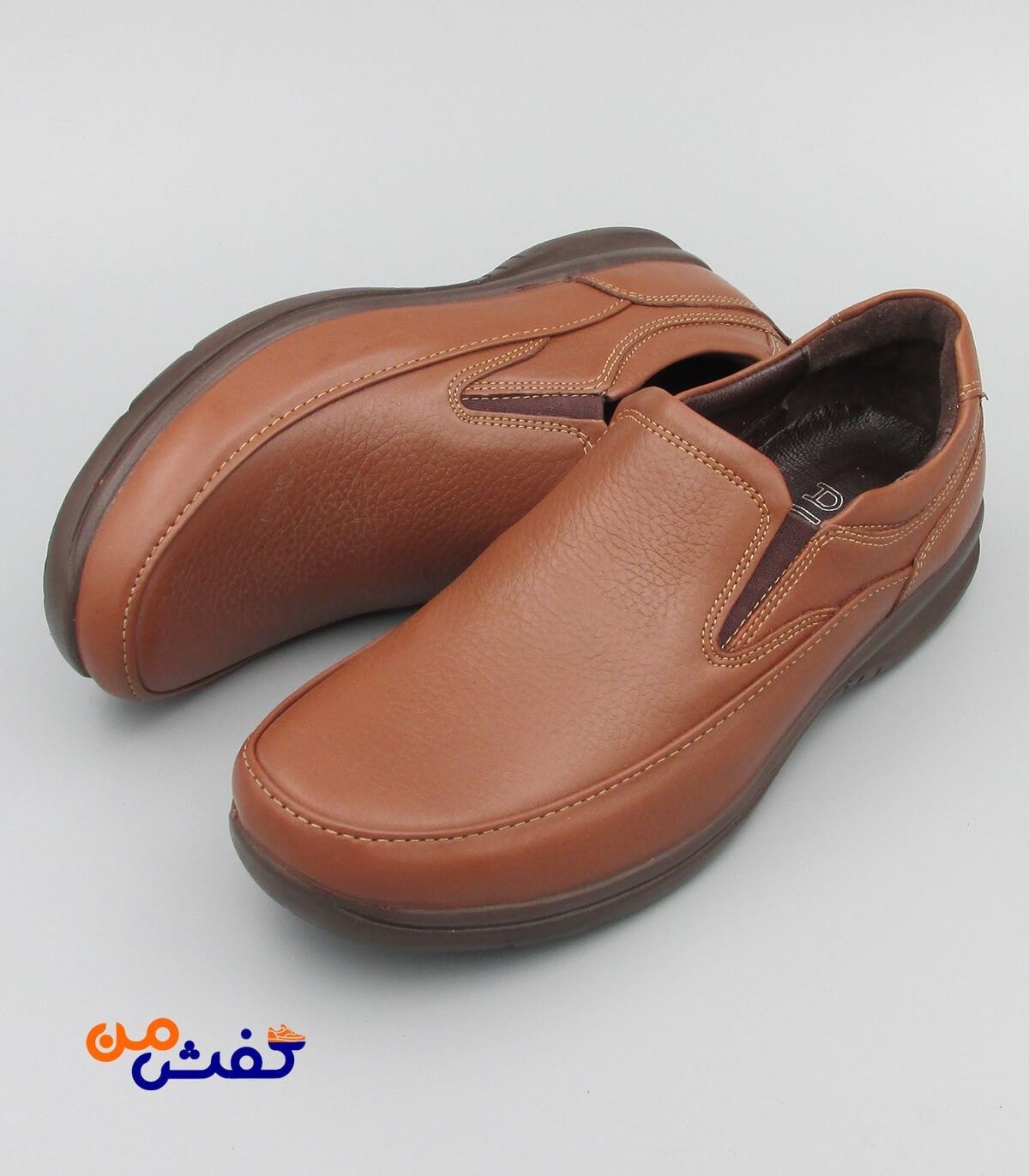 کفش طبی مردانه فرزین مدل گریدر کشی رنگ قهوه ای روشن کد 1239