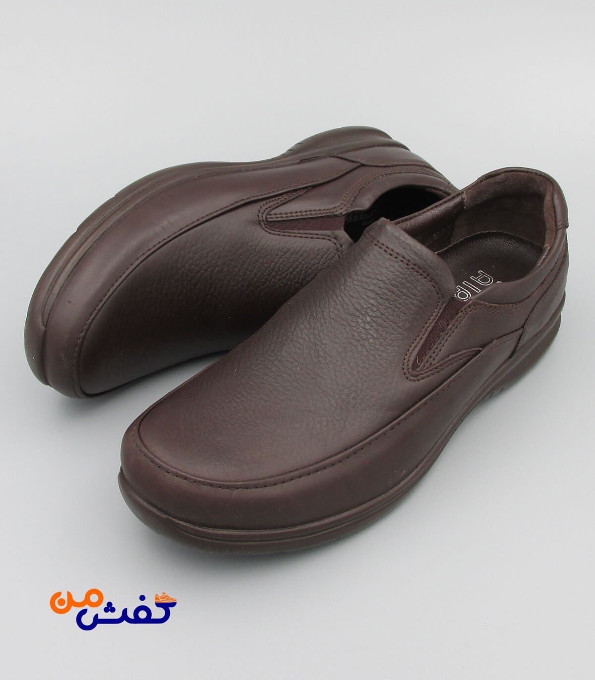 کفش طبی مردانه فرزین مدل گریدر کشی رنگ قهوه ای تیره کد 1240