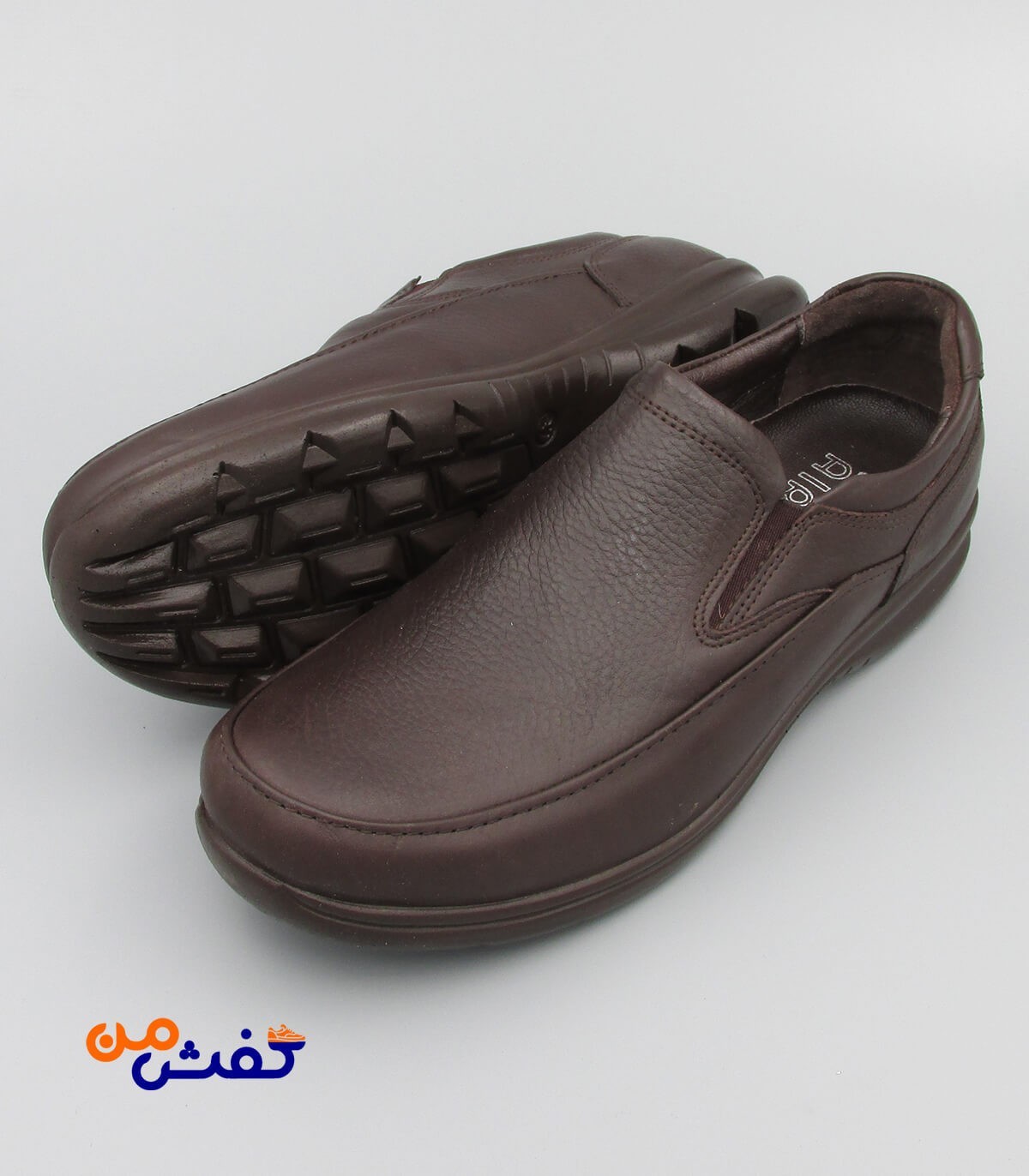 کفش طبی مردانه فرزین مدل گریدر کشی رنگ قهوه ای تیره کد 1240