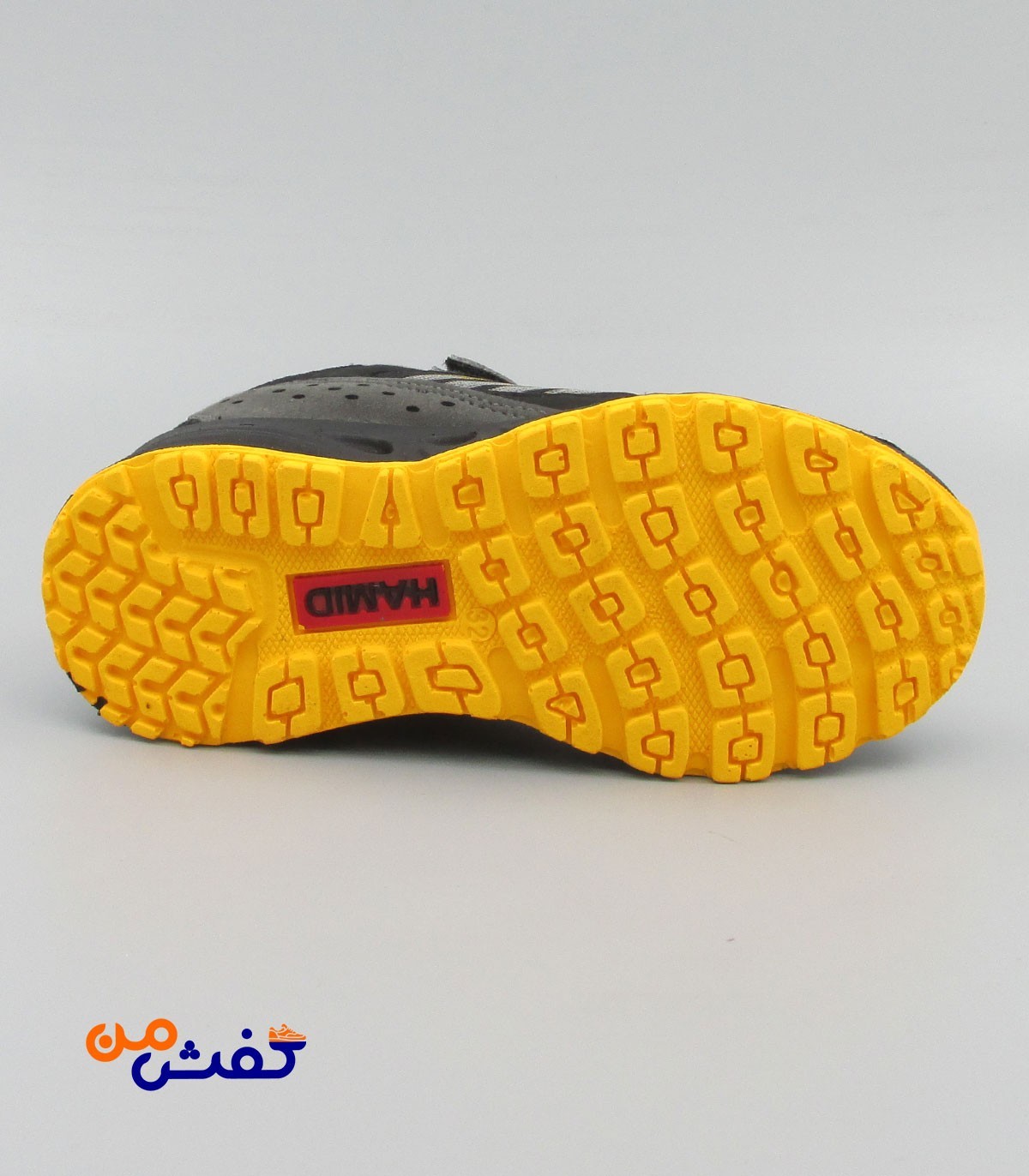 کفش اسپرت بچگانه حمید اسپرت مدل FX رنگ مشکی زرد کد 1246