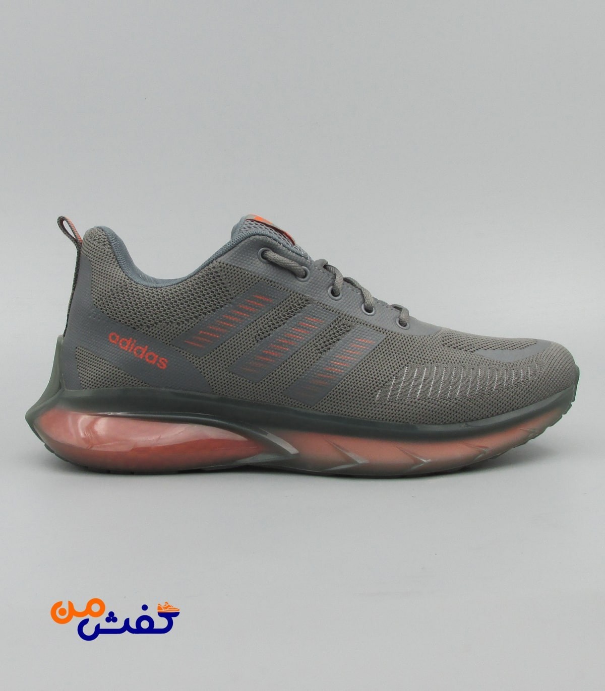 کفش اسپرت مردانه رویا مدل آدیداس کپسولدار رنگ طوسی نارنجی کد 1257
