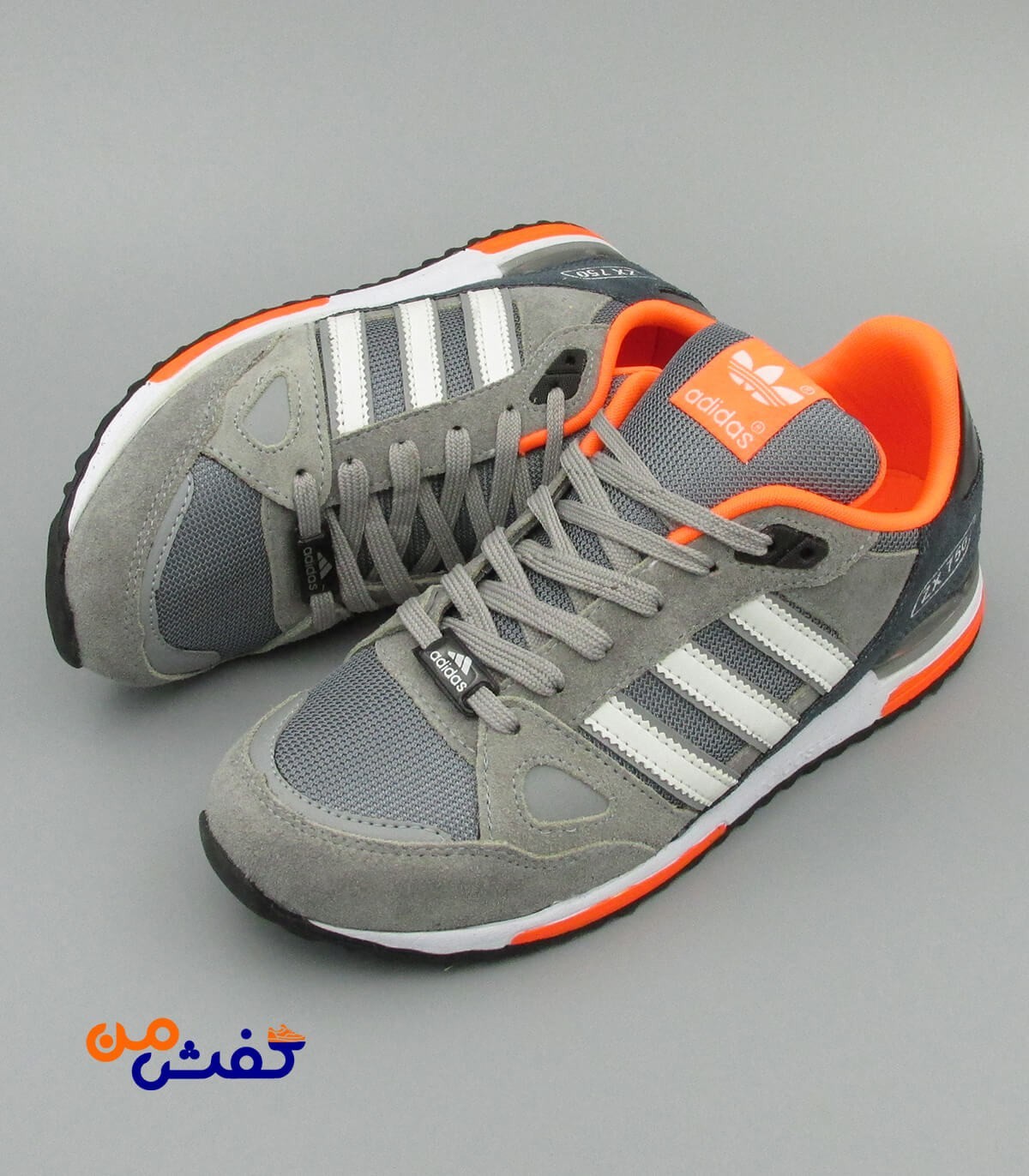 کفش اسپرت مردانه کی2 مدل ZX750 رنگ طوسی سفید کد 1263