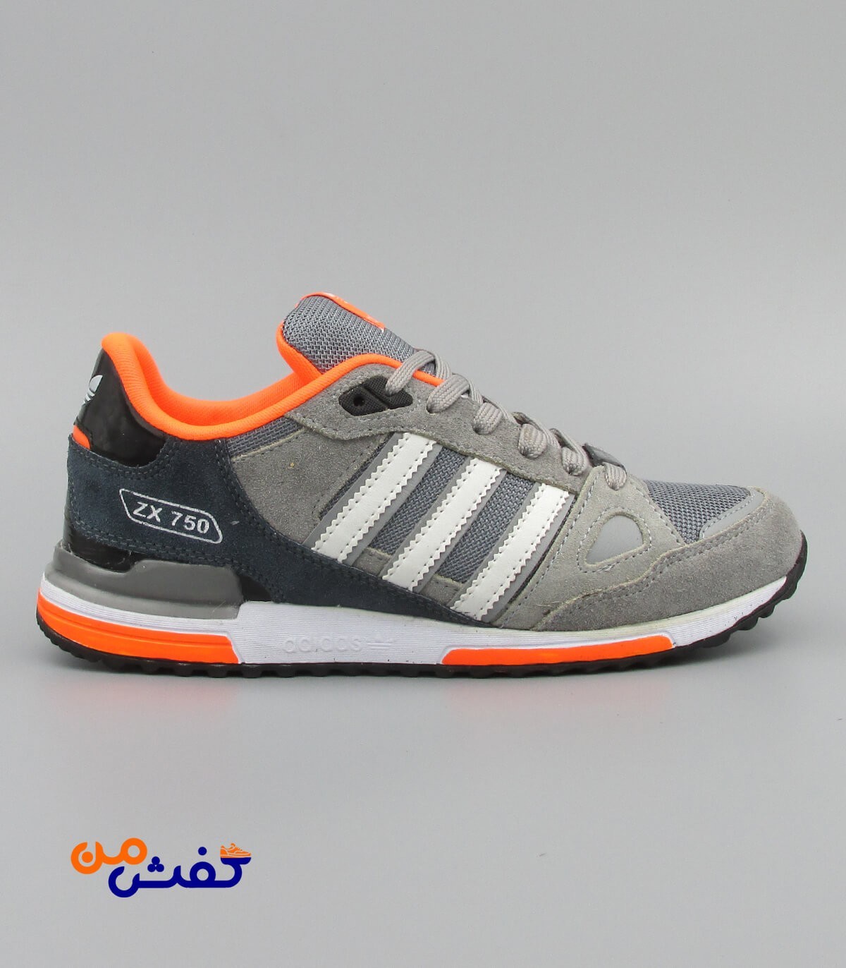 کفش اسپرت مردانه کی2 مدل ZX750 رنگ طوسی سفید کد 1263