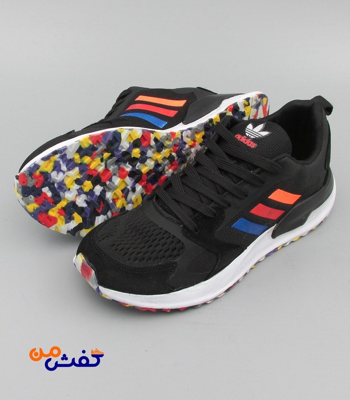 کفش اسپرت مردانه اسوه مدل کلیماکول رنگ مشکی پرچمی کد 1275