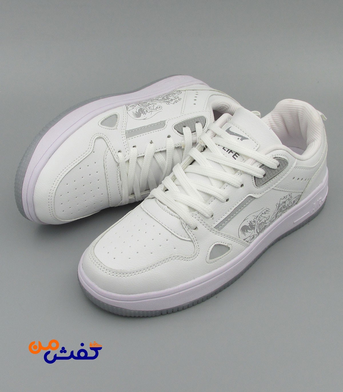 کفش روزمره پدیده مدل ایرفورس رنگ سفید طوسی کد 1279