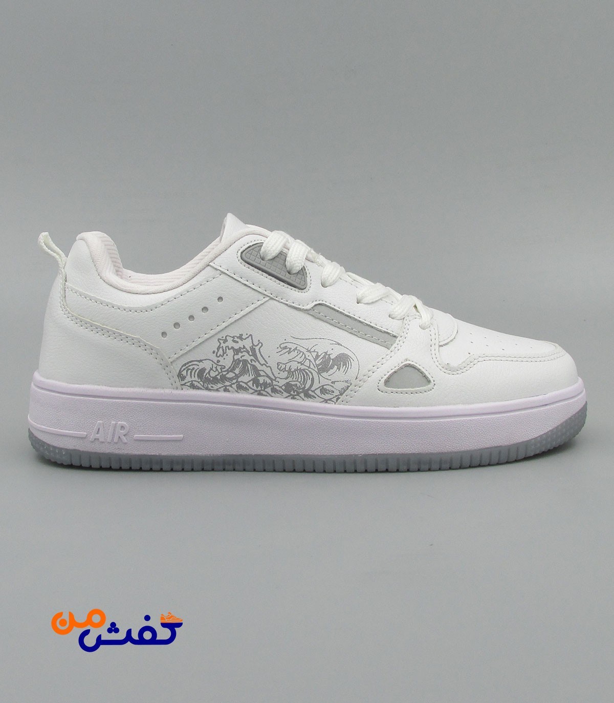 کفش روزمره پدیده مدل ایرفورس رنگ سفید طوسی کد 1279