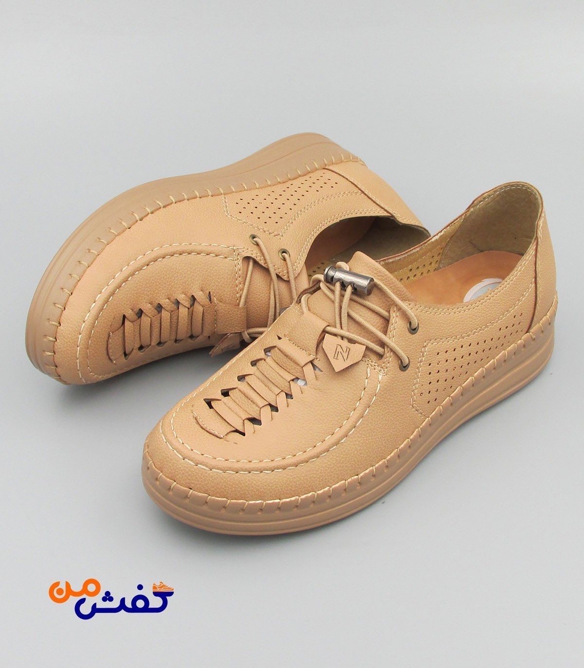 کفش طبی زنانه نیکان گام مدل غزل رنگ کرم کد 1285