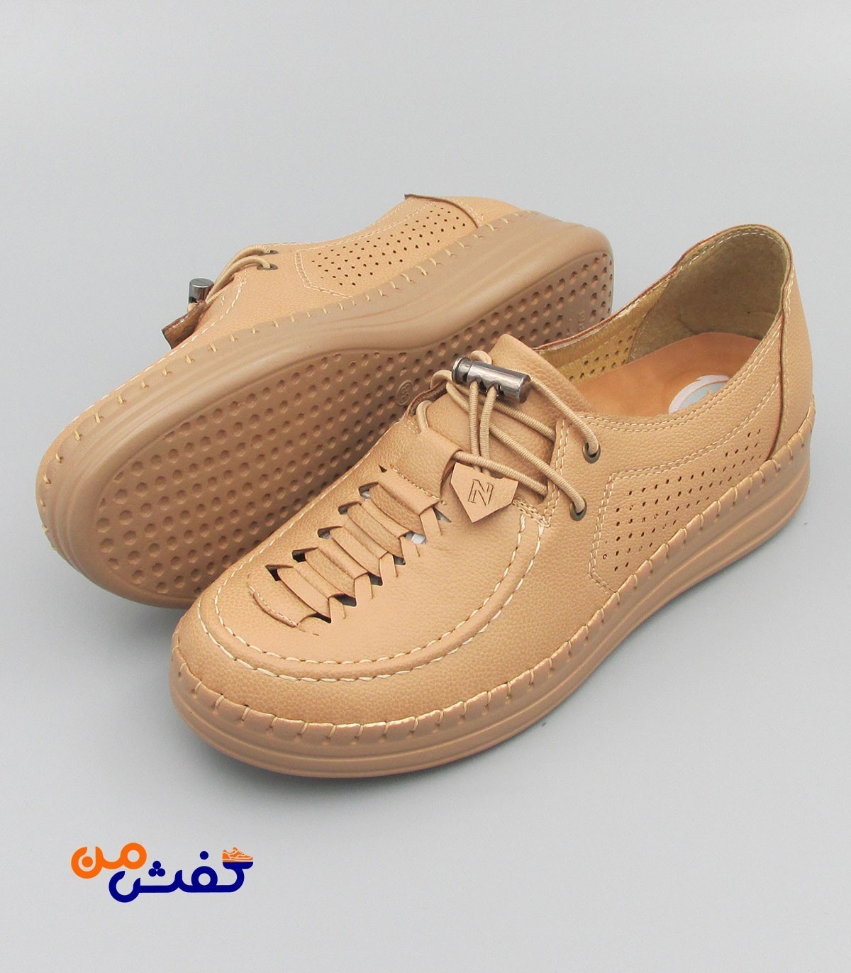 کفش طبی زنانه نیکان گام مدل غزل رنگ کرم کد 1285