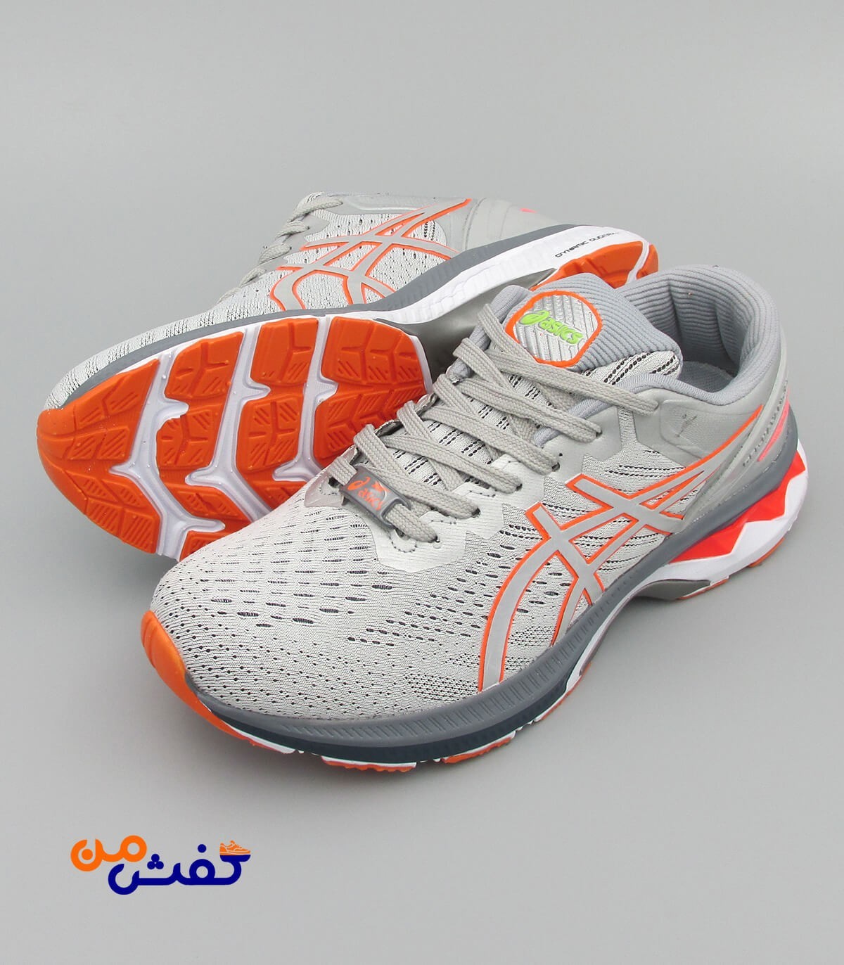 کفش اسپرت مردانه پدیده مدل اسیکس رنگ طوسی نارنجی کد 1286