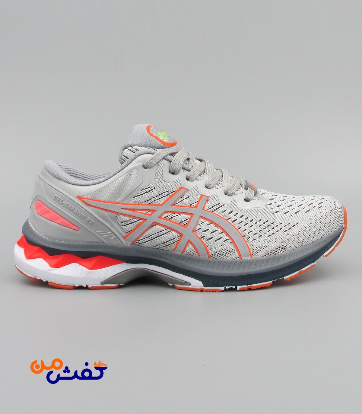 کفش اسپرت مردانه پدیده مدل اسیکس رنگ طوسی نارنجی کد 1286