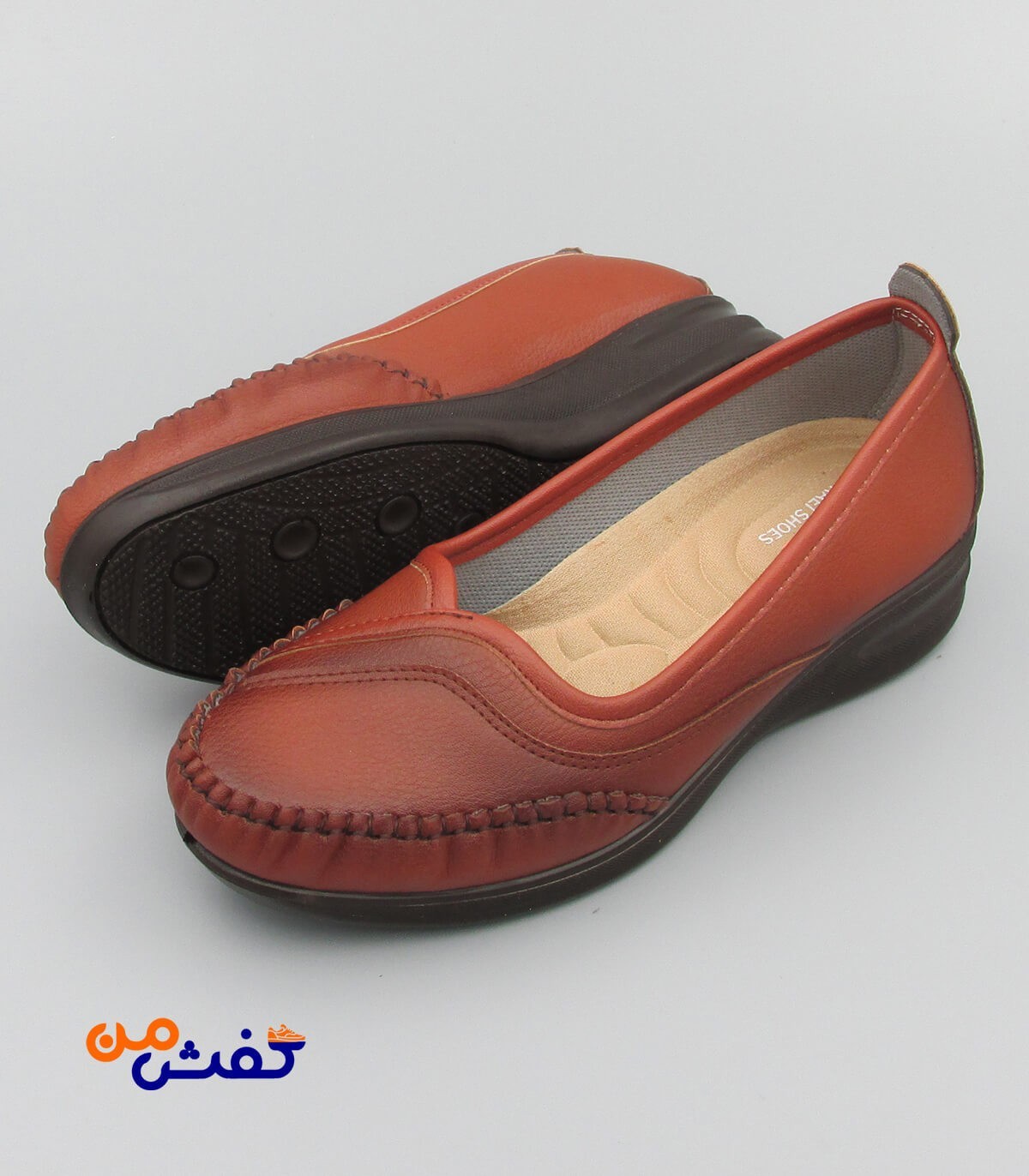 کفش طبی زنانه بکائی مدل لاله رنگ قهوه ای روشن کد 1289