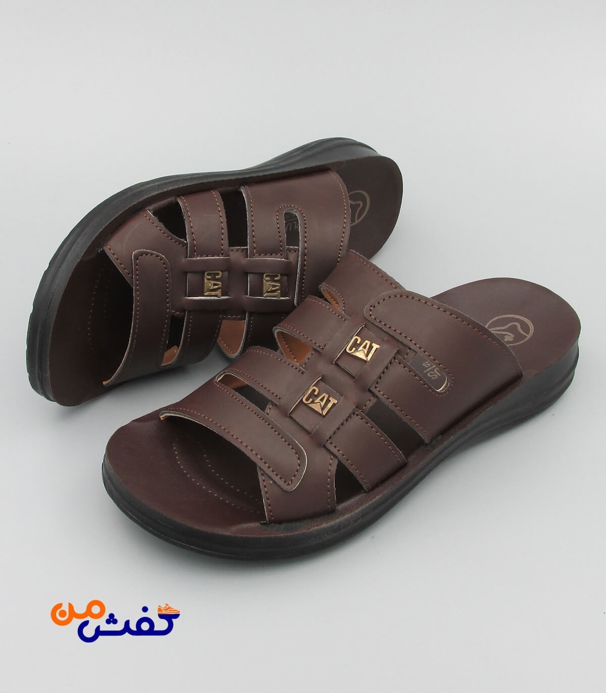 صندل طبی مردانه آیسانا مدل 4032 رنگ قهوه ای تیره کد 1292