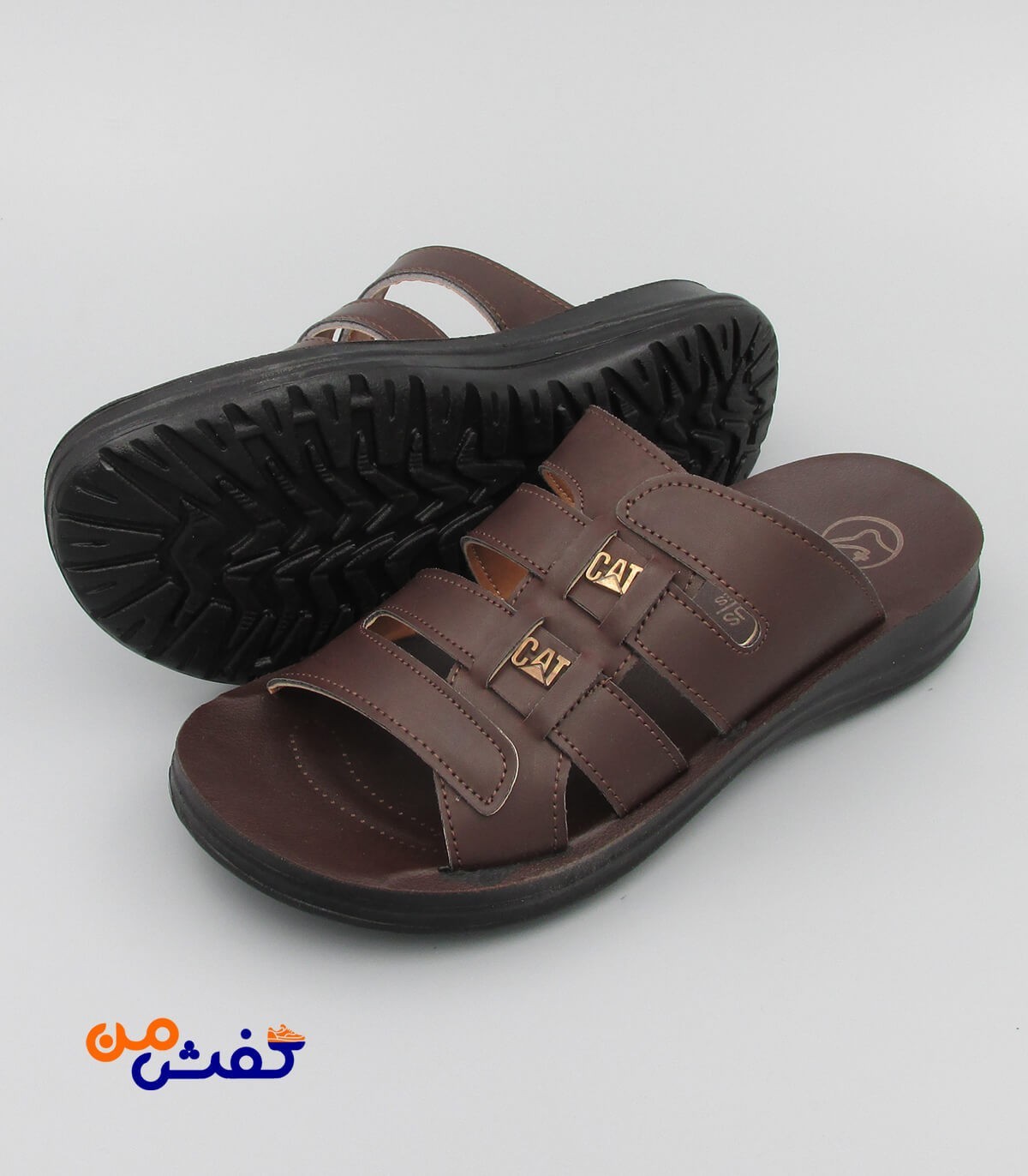 صندل طبی مردانه آیسانا مدل 4032 رنگ قهوه ای تیره کد 1292