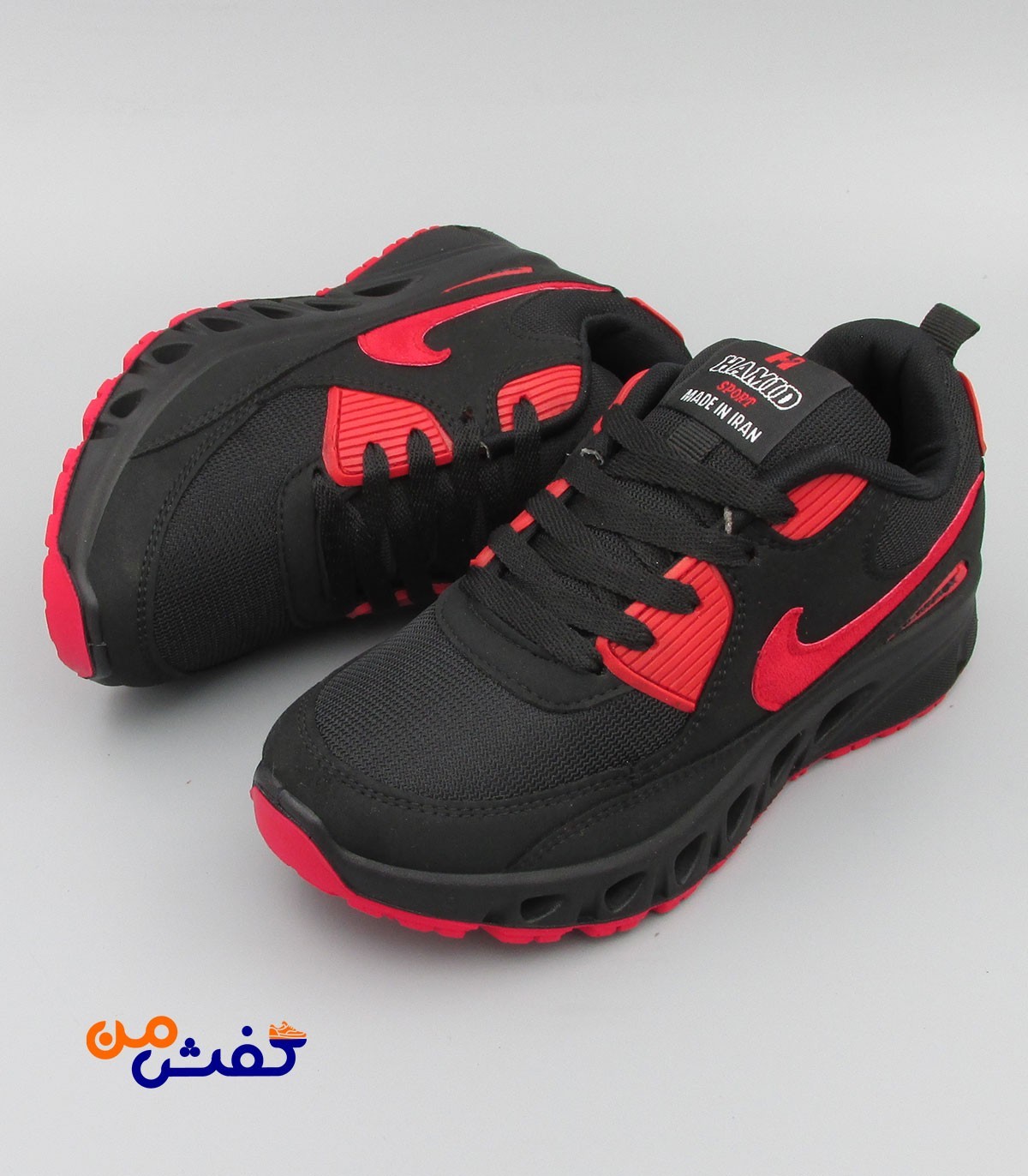 کفش اسپرت حمید اسپرت مدل ایرمکس رنگ مشکی قرمز کد 1293