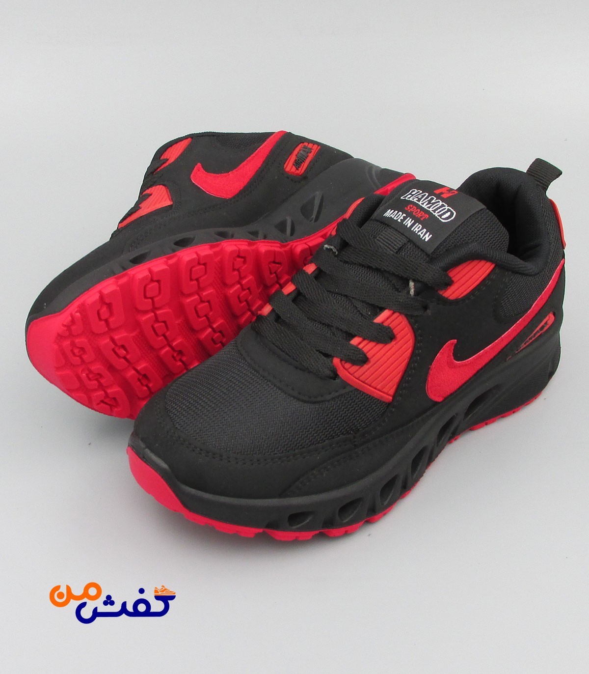 کفش اسپرت حمید اسپرت مدل ایرمکس رنگ مشکی قرمز کد 1293
