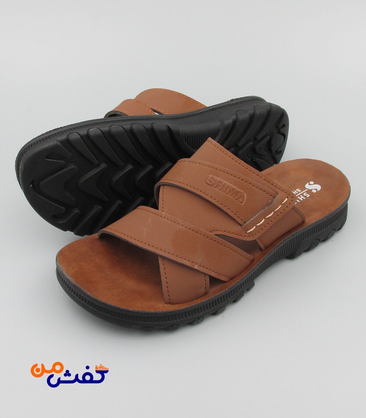 صندل طبی مردانه شیما مدل شهاب رنگ قهوه ای روشن کد 1299