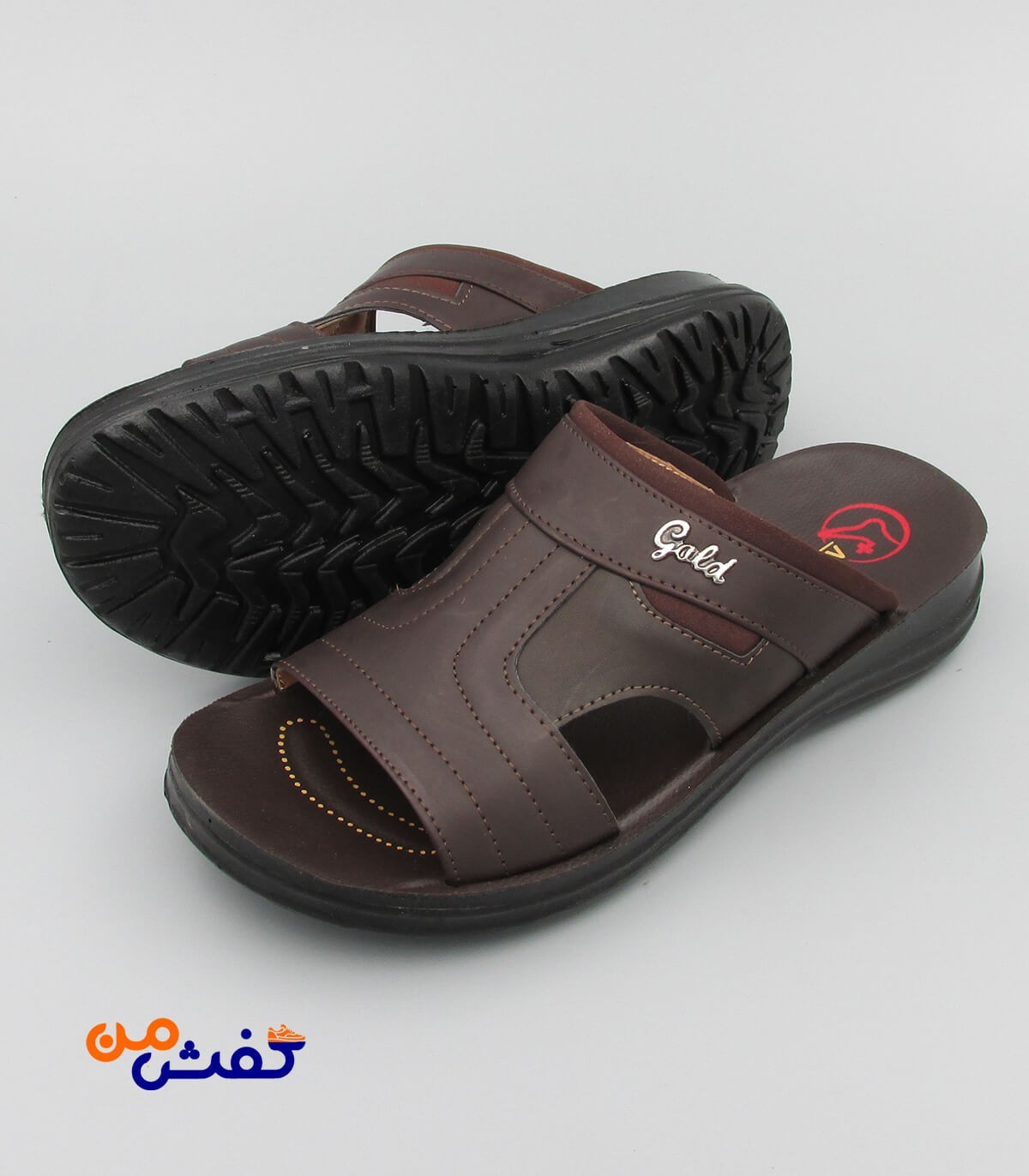 صندل طبی مردانه آیسانا مدل 4034 رنگ قهوه ای تیره کد 1303