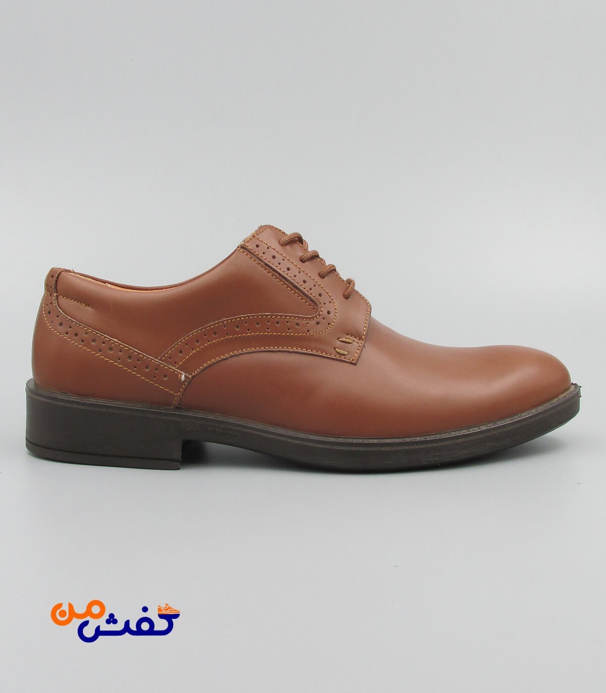 کفش رسمی مردانه صمصام مدل پاویا بندی رنگ قهوه ای روشن کد 1305