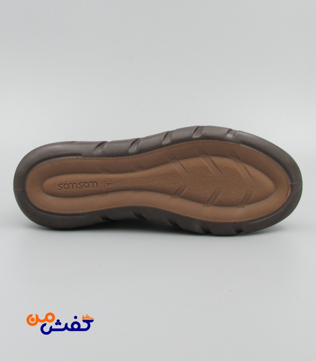 کفش طبی مردانه صمصام مدل مودنا بندی رنگ قهوه ای روشن کد 1306