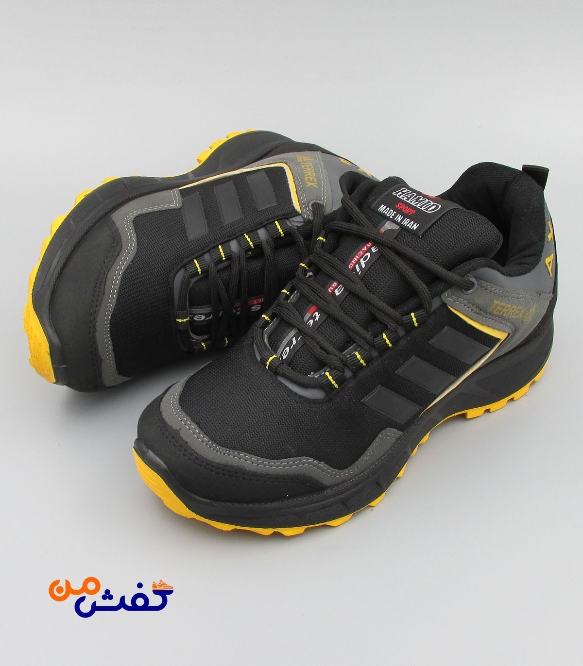 کفش اسپرت زنانه حمید اسپرت مدل AX3 رنگ مشکی زرد کد 1315