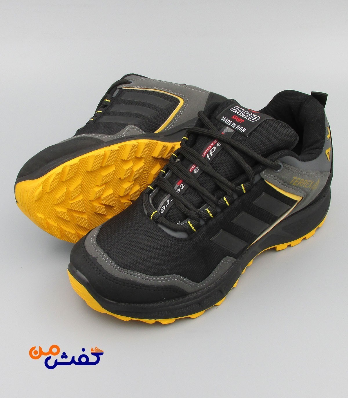 کفش اسپرت زنانه حمید اسپرت مدل AX3 رنگ مشکی زرد کد 1315