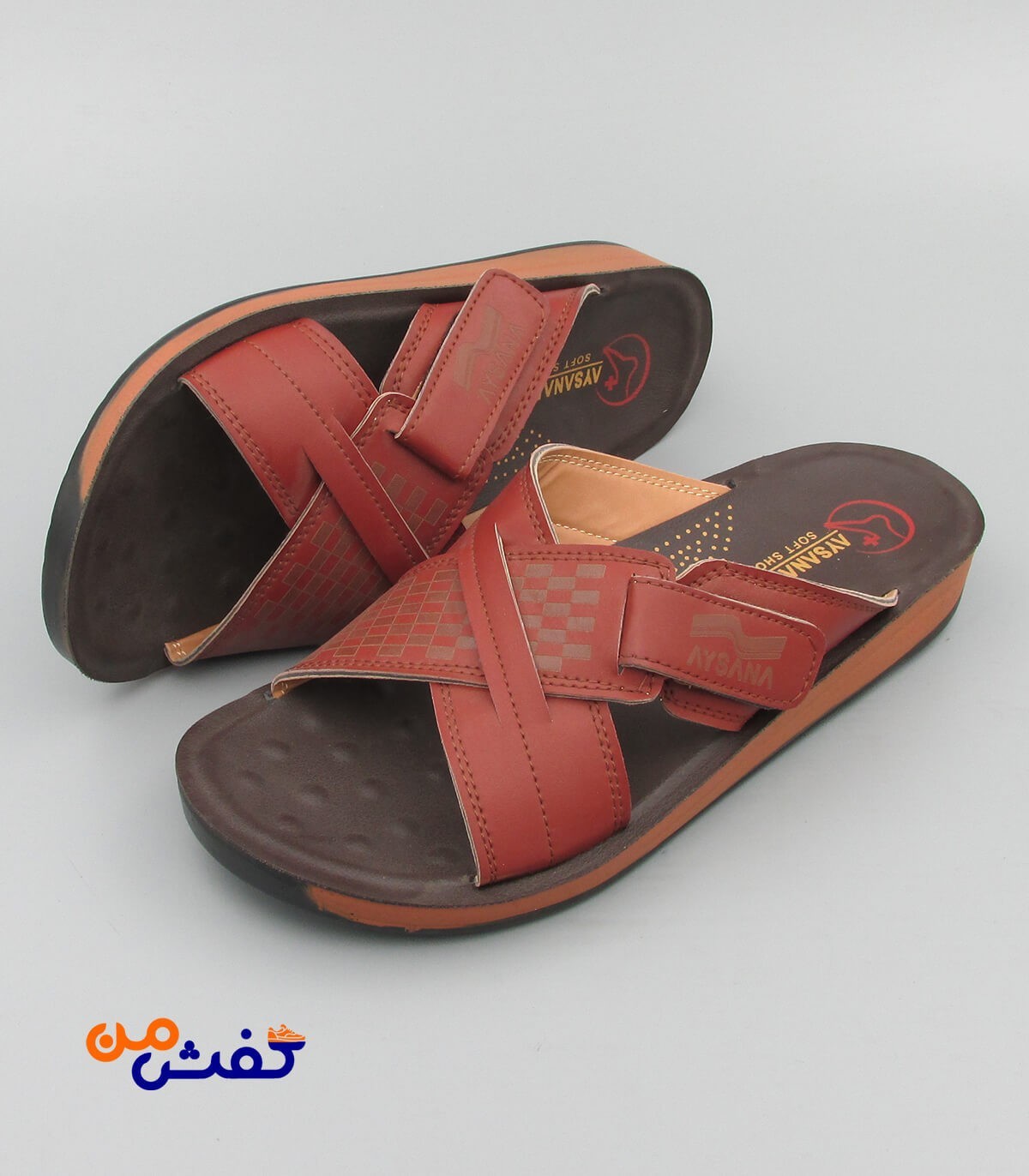 صندل طبی مردانه آیسانا مدل 4062 رنگ قهوه ای کد 1330