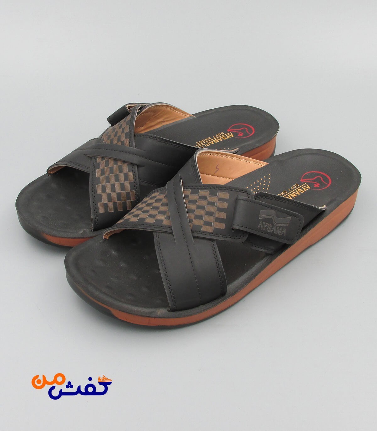 صندل طبی مردانه آیسانا مدل 4062 رنگ مشکی کد 1329