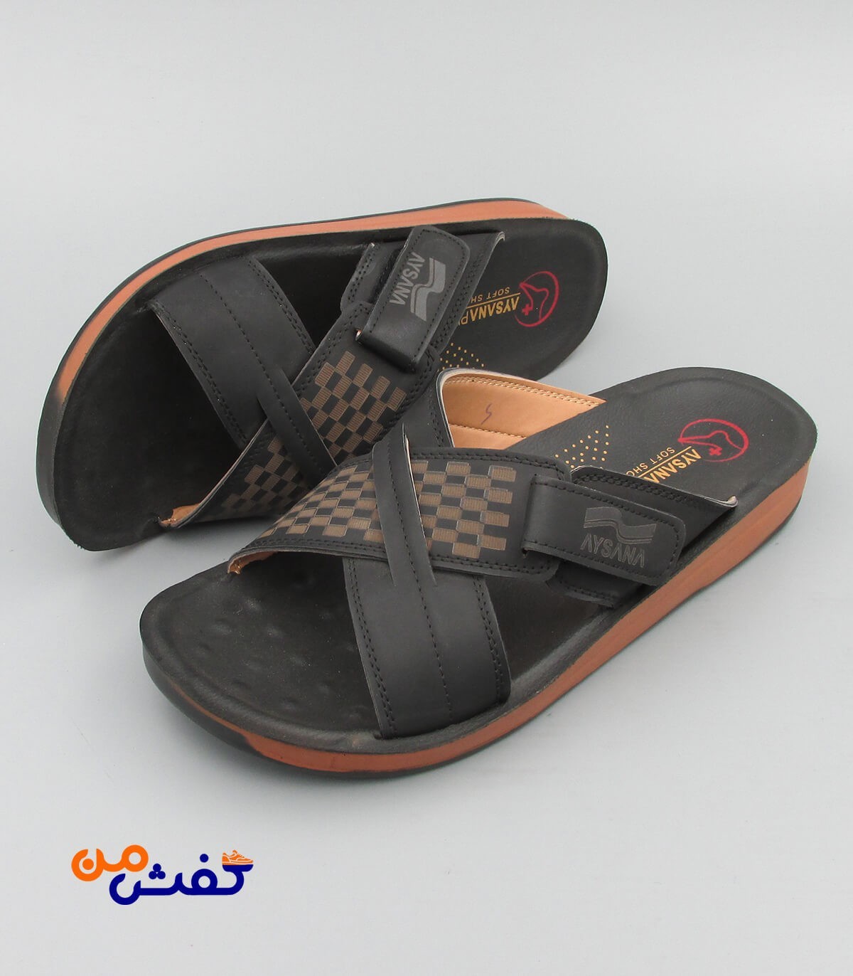 صندل طبی مردانه آیسانا مدل 4062 رنگ مشکی کد 1329