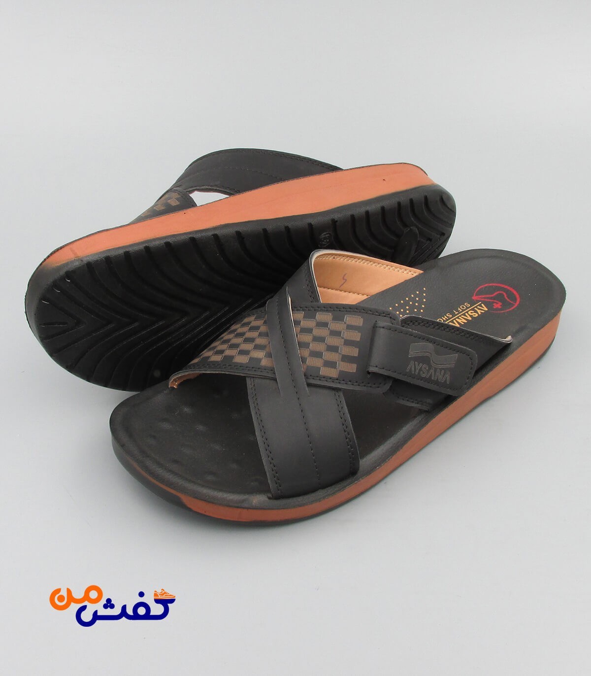 صندل طبی مردانه آیسانا مدل 4062 رنگ مشکی کد 1329