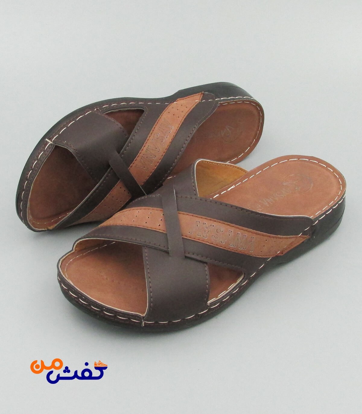 صندل طبی مردانه آیسانا مدل 4041 قهوه ای تیره کد 1331