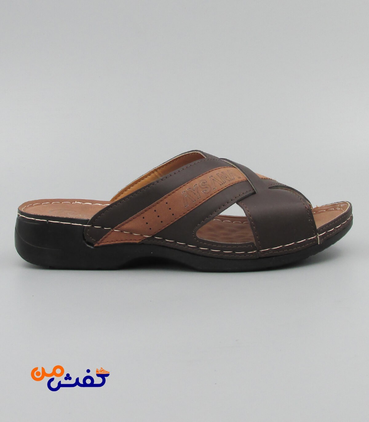 صندل طبی مردانه آیسانا مدل 4041 قهوه ای تیره کد 1331