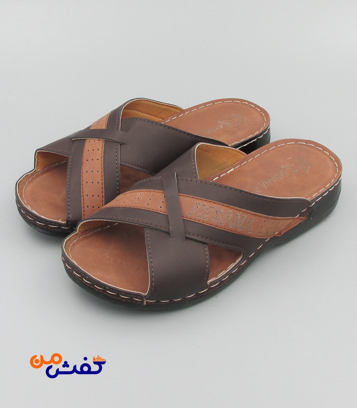 صندل طبی مردانه آیسانا مدل 4041 قهوه ای تیره کد 1331