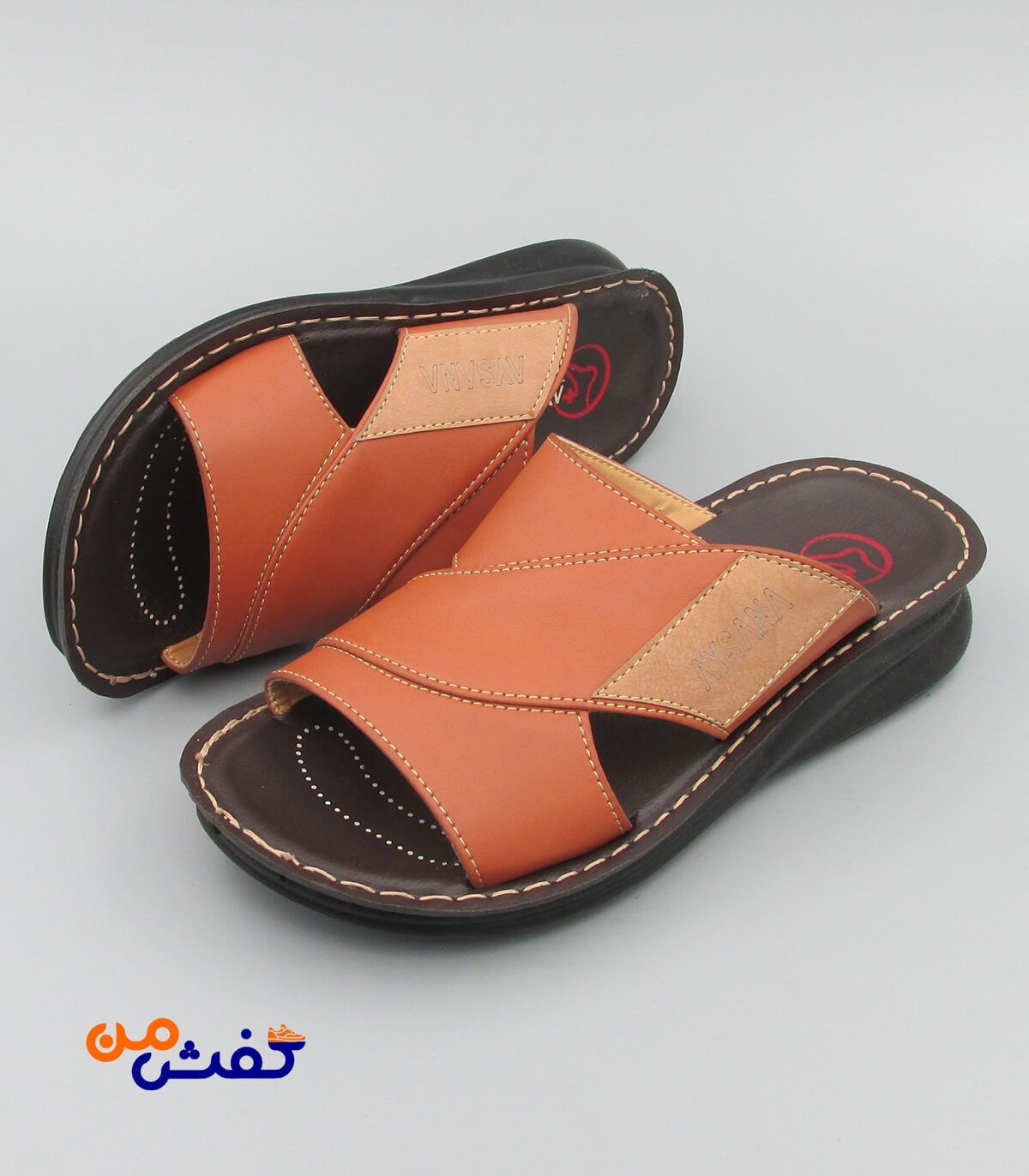 صندل طبی مردانه آیسانا مدل 4053 رنگ قهوه ای روشن کد 1334