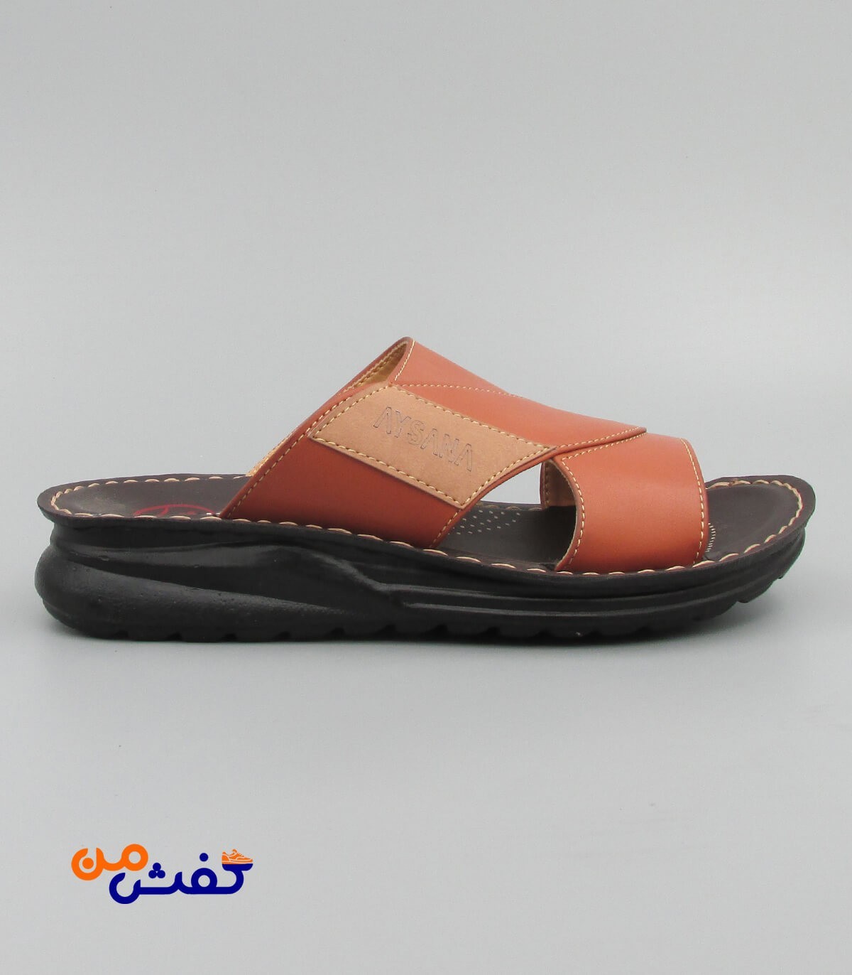 صندل طبی مردانه آیسانا مدل 4053 رنگ قهوه ای روشن کد 1334