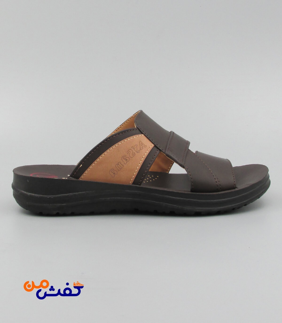 صندل طبی مردانه آیسانا مدل 4033 رنگ قهوه ای تیره کد 1339