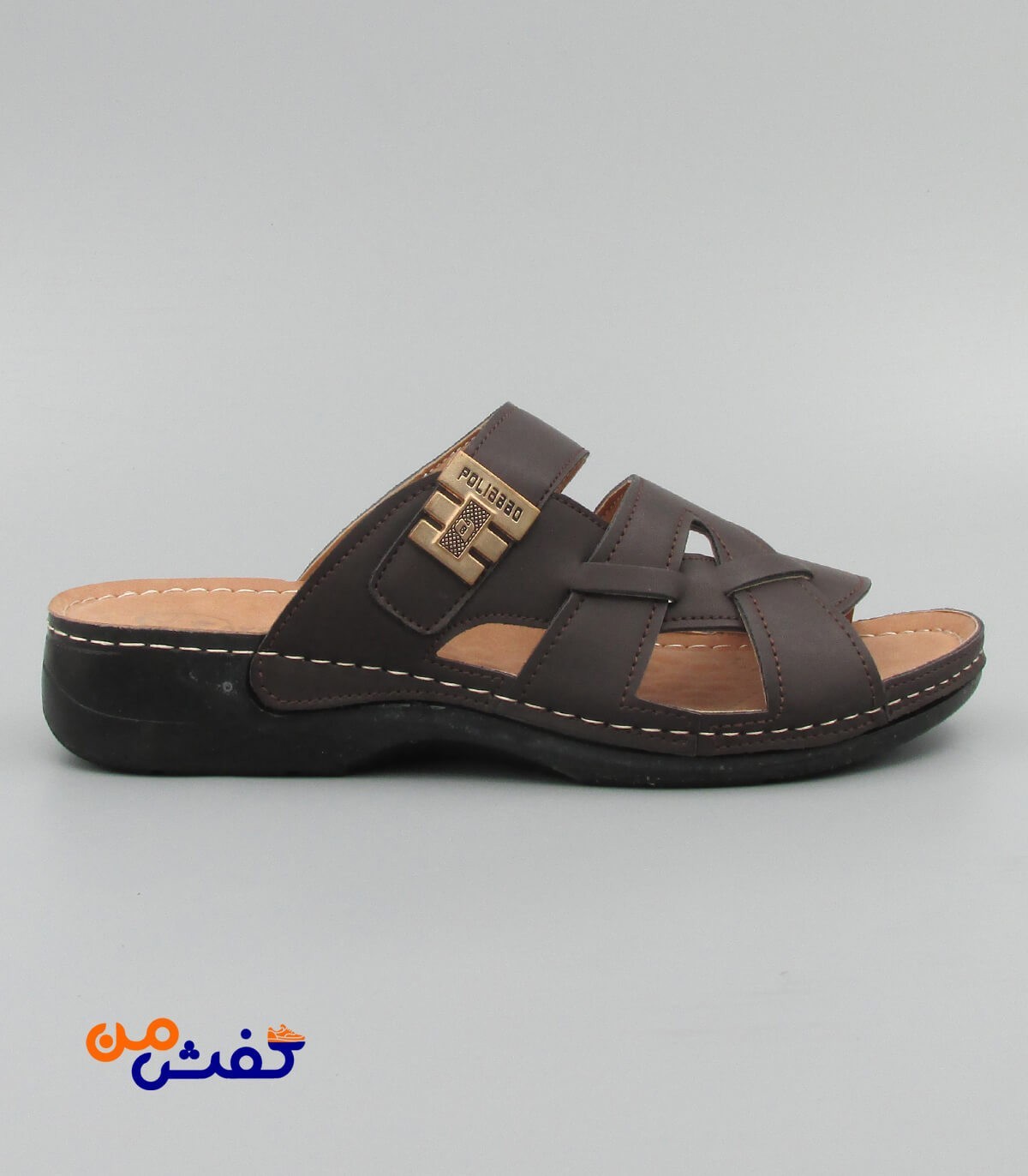 صندل طبی مردانه آیسانا مدل 4040 رنگ قهوه ای تیره کد 1343