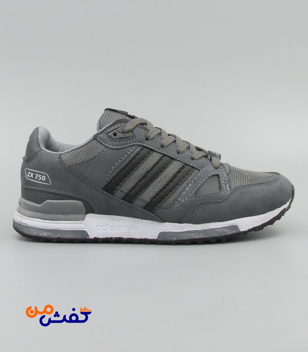 کفش اسپرت پرش مدل ZX750 رنگ طوسی مشکی کد 1346