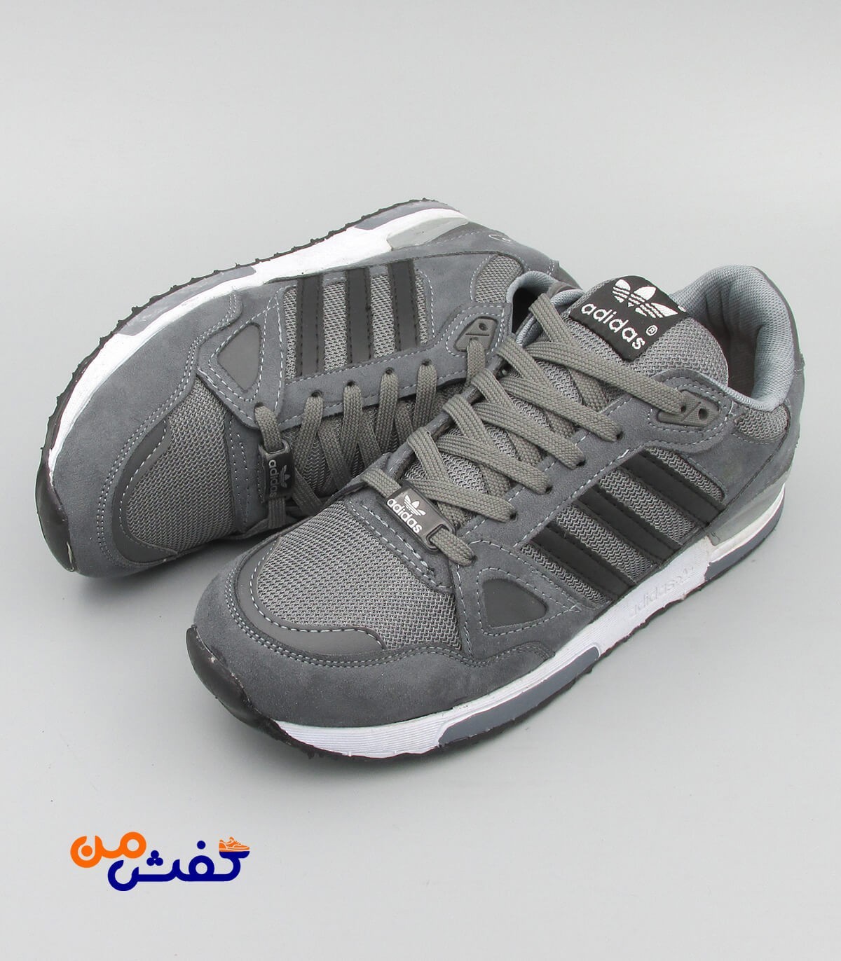 کفش اسپرت پرش مدل ZX750 رنگ طوسی مشکی کد 1346